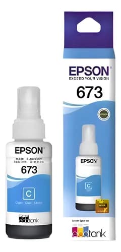 Tinta Original Epson T673 Cyan L800 L805 L810 L850 L1800 Cian