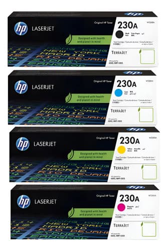 Combo Toner Hp 230a Negro Y Colores Laserjet Pro 4203 4303 Negro/cian/magenta/amarillo