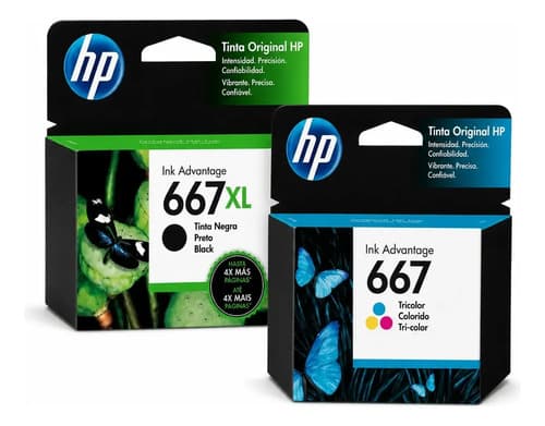 Cartuchos Tinta Originales Hp 667 Xl Negro Y 667 Color 2375