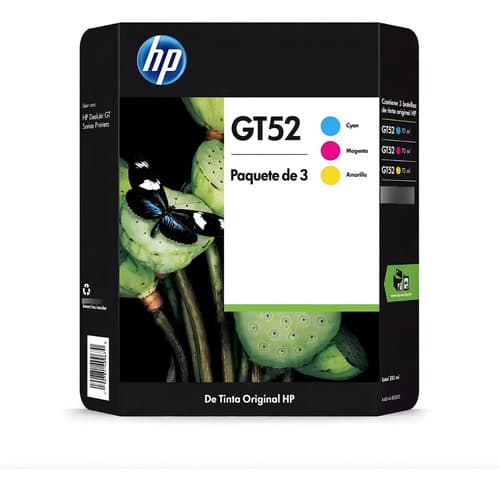 Tinta Para Impresora Hp Gt52 Color Colores De 70 Ml 3 Unidades