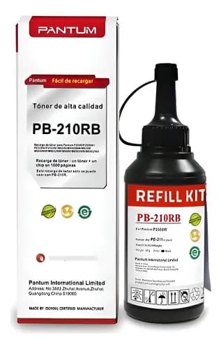 Toner Pantum Pb-210 Kit Recarga Pb211 P2500w M6500nw M6550nw Negro