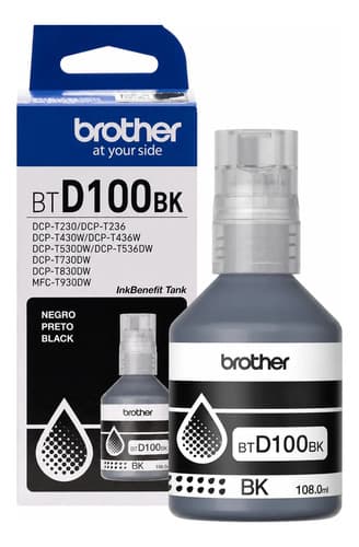 Tinta Para Impresora Brother Btd100bk Color Negro De 108 Ml Negro