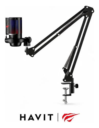 Micrófono Gamer Havit Gk50 Pro Negro Brazo Articulado Stream Negro