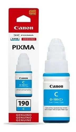 Botella De Tinta Canon Gi 190 C Cian 70 Ml 6000 Pags Cian