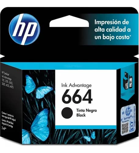 Cartucho Hp 664 Negro F6v29al Garantía Original