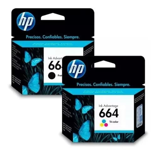 Combo Cartucho Hp 664 Negro + Color
