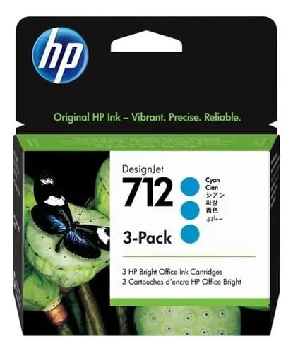 Combo 3 Cartuchos Hp Original 712 Cian T210 T230 T250 T630