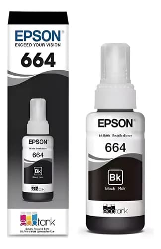 Tinta Epson 664 Negra Original L120 L200 210 L300  L355 L455 Negro