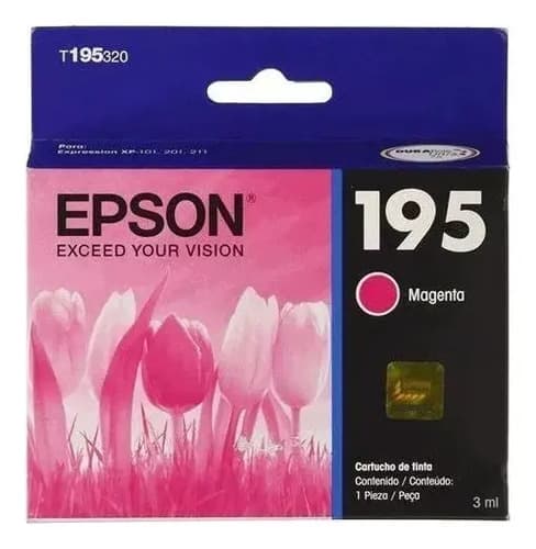 Cartucho Original Epson Magenta 195 T195 Xp101 Xp201 Xp211