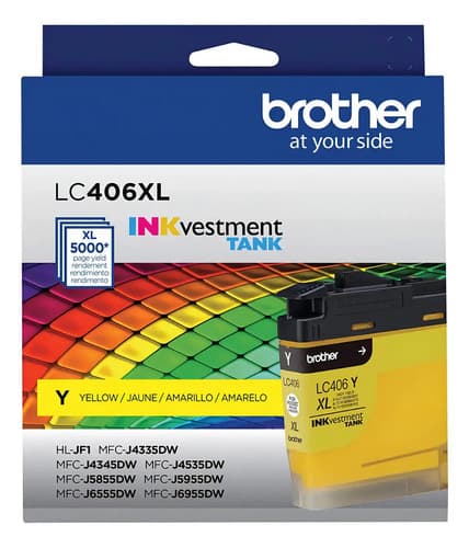 Cartucho De Tinta Brother Lc406xly De Alto Rendimiento, Amarillo