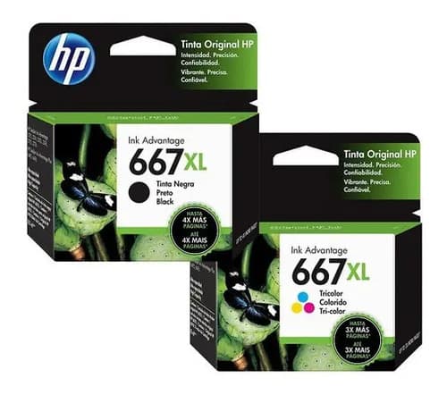 Kit De Cartuchos De Tinta Hp 667xl Advantage Tricolor + Negro