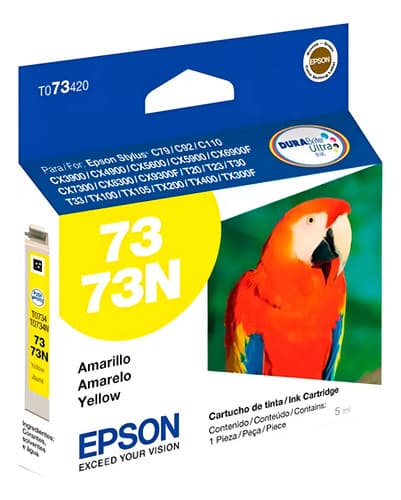 Cartucho De Tinta Epson 73n Color Amarillo De 7 Ml