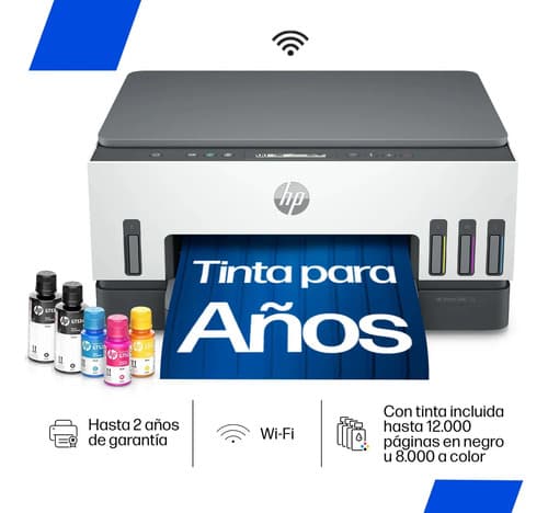 Impresora Multifuncional Hp Smart Tank 720 Sistema Continuo A Color Wi-fi Duplex (doble Cara Automático) Blanco