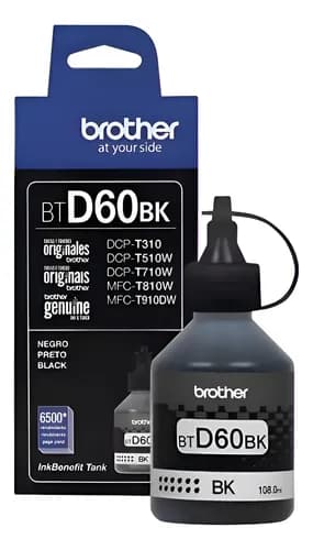 Botella De Tinta Brother D60 Btd60bk T310 T510 T710 810 T910 Negro