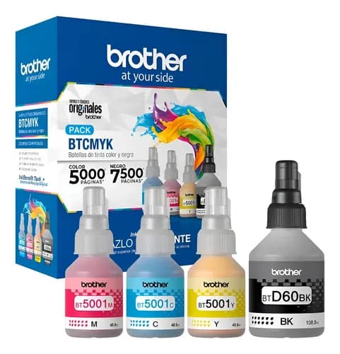 Combo Brother D60 5001 T220 510 T420 710 T720 T820 Original Negro/amarillo/celeste/rojo