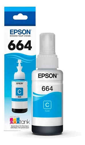 Tinta Epson T664220 Cian L200/l365/l395/l475 Vencida 03/2025 Cian