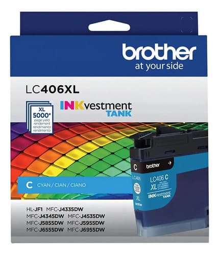 Cartucho Tinta Brother Lc406xlc Cian  Alto Rendimiento 5000p