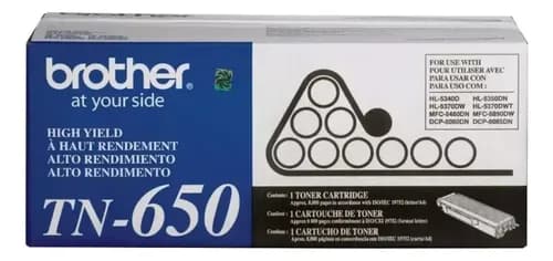 Toner Brother Tn650 Tn 650 5340 5370 5350 Mfc 8480 8690 8880 Negro