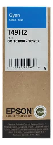 Botella De Tinta Epson T49h Sure Color T3170x 140ml Tinta Cyan