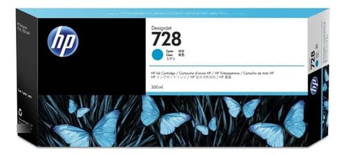 Cartucho De Tinta Hp 728 Color Cian De 300 Ml F9k17a