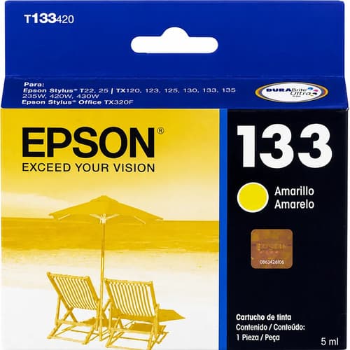 Cartucho Epson 133 Amarillo Blister T25 Tx125 Tx133 Tx135