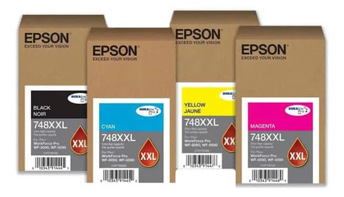 Combo De Cartuchos Epson 748 Xxl 4 Colores N/c/m/a Wf 6590 Combo