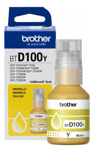 Tinta Brother Btd100y D100y Amarillo Original T230 T430 T530 Amarillo