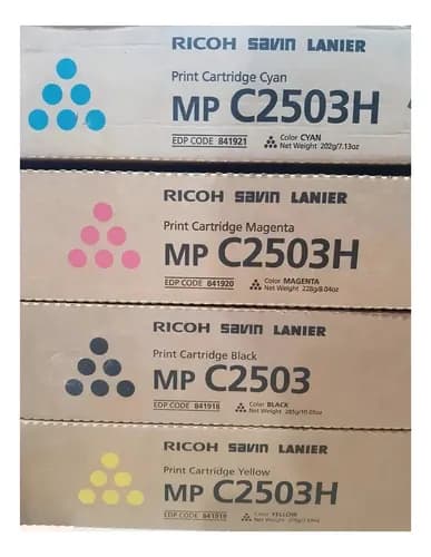 Toner Ricoh Mp C2503 C2503h C2504 C2003 C2004 Combo 4 Toners Amarillo
