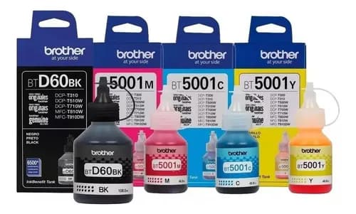 Combo Brother D60 5001 4 Colores T420 T520 T720 T4000 T4500 Negro, Cian, Magenta Y Yellow
